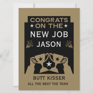 Félicitations en or pour le nouveau poste