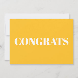Félicitations, Félicitations carte blanche jaune o
