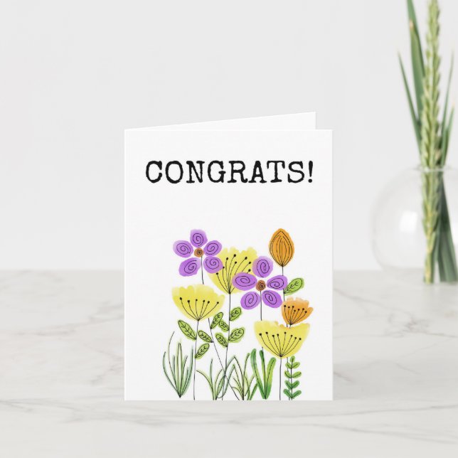 Félicitations, Félicitations, Carte Florale (Devant)