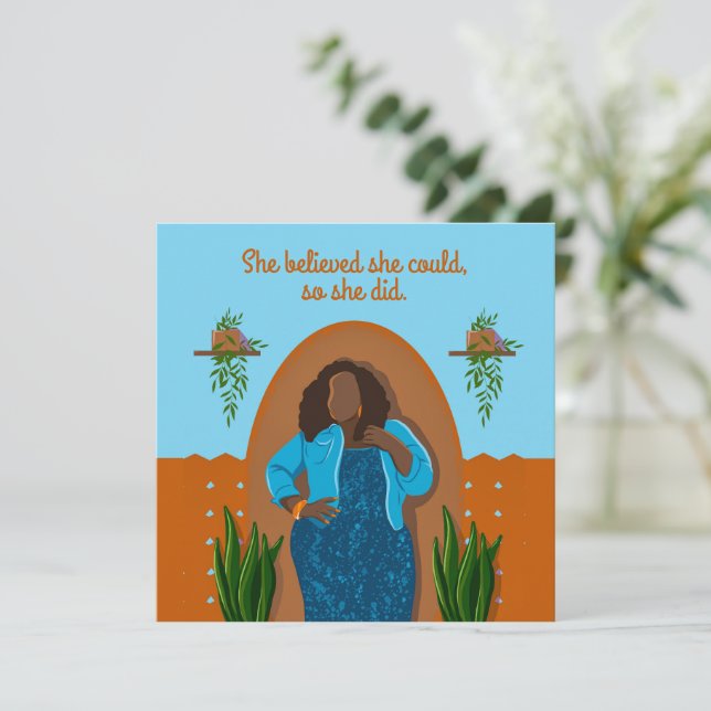 Félicitations Femme Noire Elle Croyait Qu'Elle Pou (Debout devant)