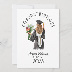 Félicitations Fille Blond Floral Aquarelle