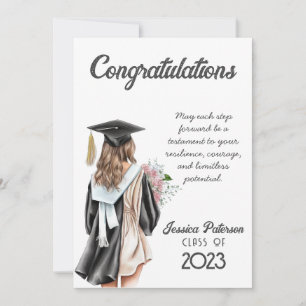 Félicitations Fille Blond Floral Aquarelle