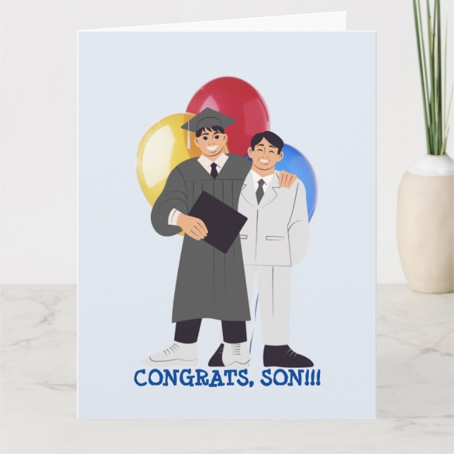 FÉLICITATIONS FILS!!! CARTE (Devant)