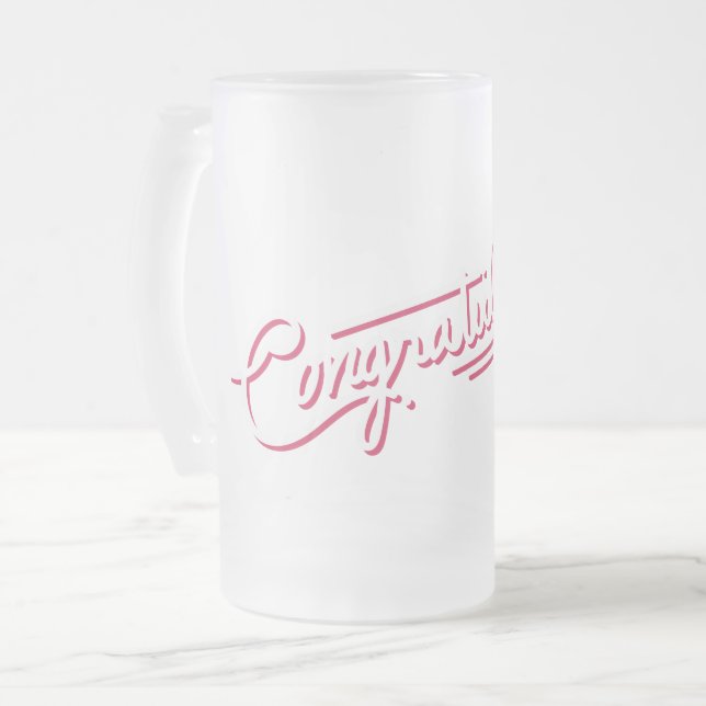 Félicitations Frosted Glass Beer Mug (Devant gauche)