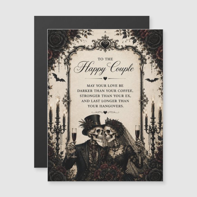 Félicitations Gothique Heureux Couple  Mariage (Devant / Derrière)