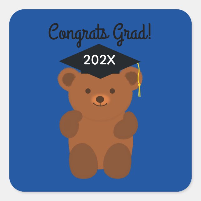 Félicitations Grad ! Stickers de l'ours de fin d'é (Devant)