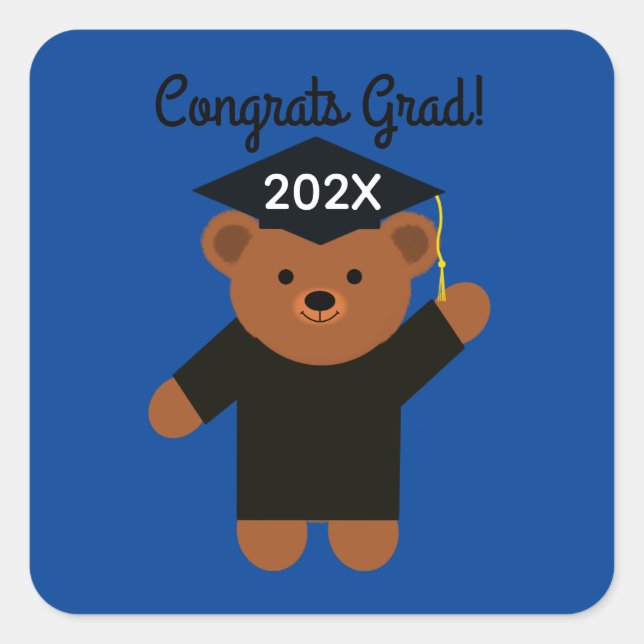 Félicitations Grad ! Stickers de l'ours de fin d'é (Devant)