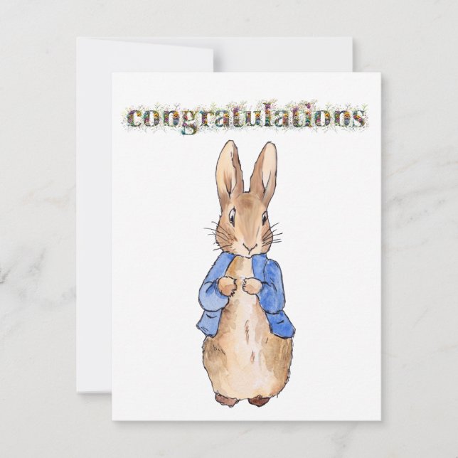 Félicitations lapin classique (Devant)