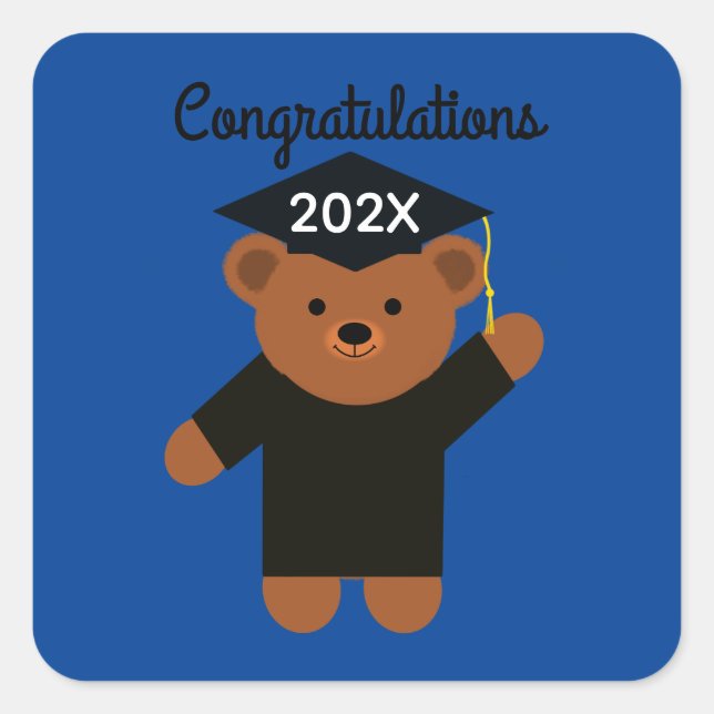 Félicitations Ours de Graduation #2 Stickers (Devant)