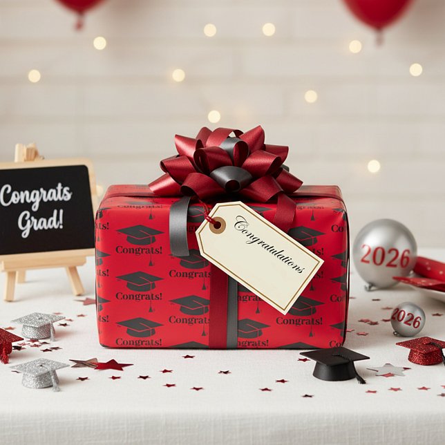 Félicitations ! Papier cadeau de chapeau de remise (Créateur téléchargé)