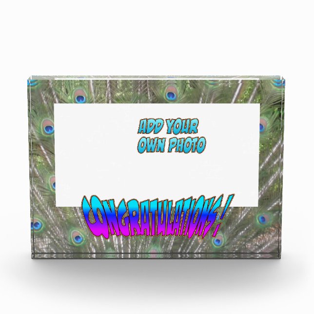 Félicitations Peacock F. Cust. Bloc photo couleur (Devant)