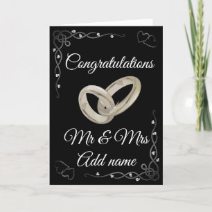Félicitations personnalisées stylish carte m & mrs
