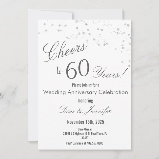 Félicitations pour 60 Ans Invitation Anniversaire  (Devant)