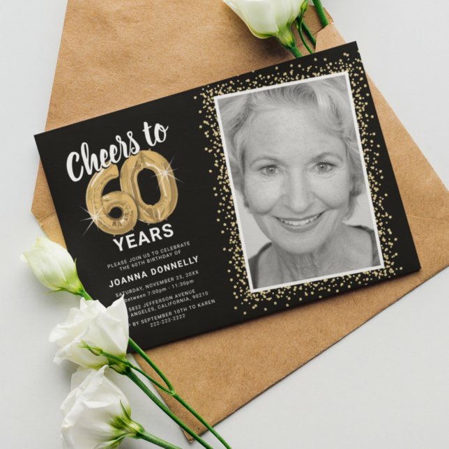 Félicitations pour 60 ans Photo Invitation d'anniv (Créateur téléchargé)