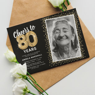Félicitations pour 80 ans Invitation d'anniversair