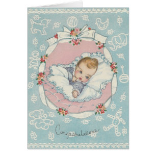 Félicitations pour bébé vintage