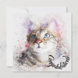 Félicitations pour la carte de nouveau chat