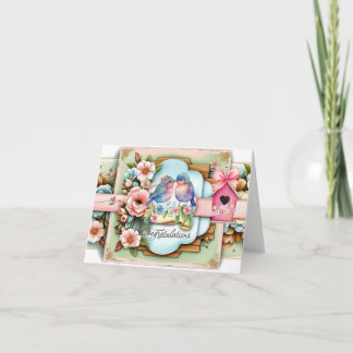 Félicitations pour la carte mariée et mariée