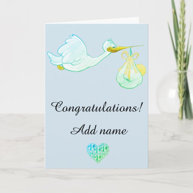 Félicitations pour la naissance de votre carte béb (Devant)
