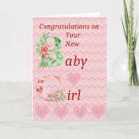 Félicitations pour la nouvelle carte bébé fille en