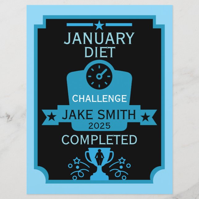 Félicitations pour la perte de poids en janvier (Devant)