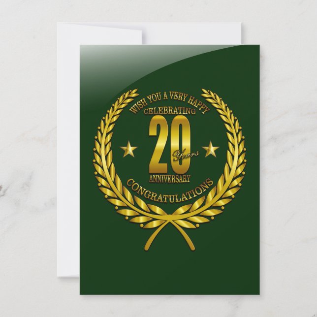 Félicitations pour le 20e anniversaire (Devant)