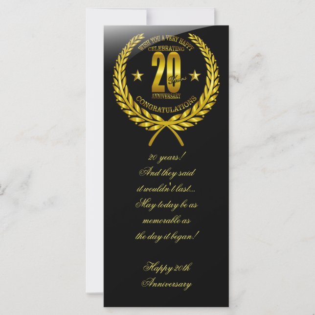 Félicitations pour le 20e anniversaire (Devant)