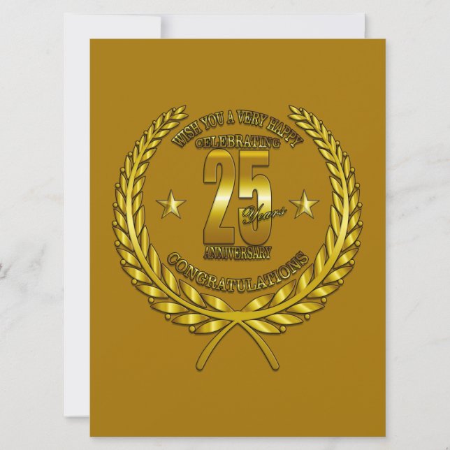 Félicitations pour le 25e anniversaire (Devant)