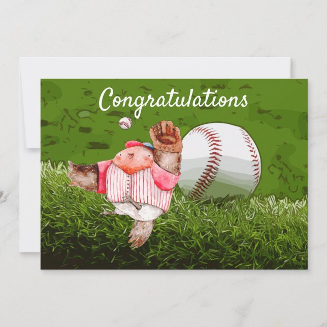 Félicitations pour le baseball avec l'aquarelle de (Devant)