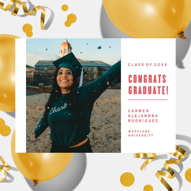 FÉLICITATIONS POUR LE DIPLÔMÉ INVITATION MINIMALIS (Créateur téléchargé)