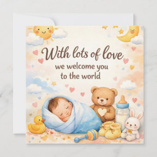 Félicitations pour le nouveau bébé à l'aquarelle a