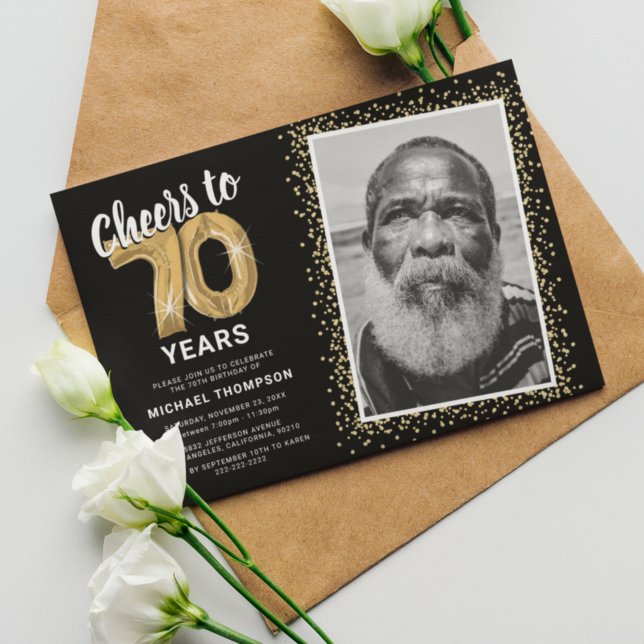 Félicitations pour les 70 ans Invitation d'anniver (Créateur téléchargé)