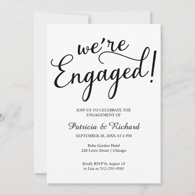 Félicitations pour nos fiançailles Invitations pou (Devant)