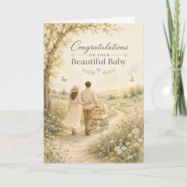 Félicitations pour votre carte de beau bébé (Devant)