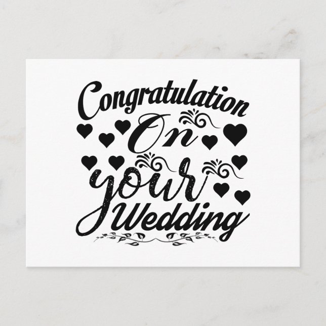 Félicitations pour votre carte postale de mariage (Devant)