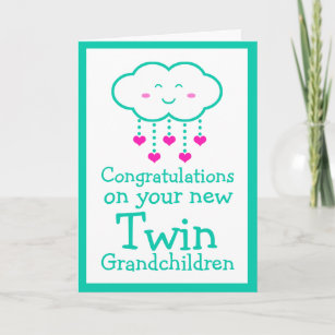 Félicitations pour votre carte Twin Grandchildren