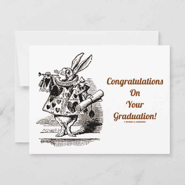 Félicitations Pour Votre Diplôme (Lapin Blanc) (Devant)