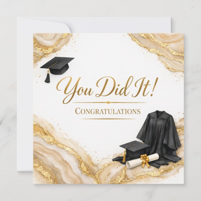 Félicitations pour votre diplôme | Marbre doré (Devant)