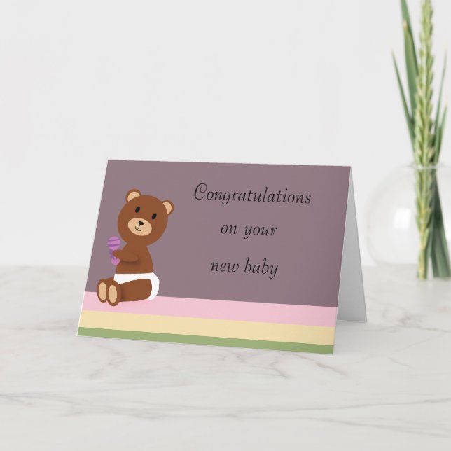 Félicitations pour votre nouvelle carte bébé (Devant)