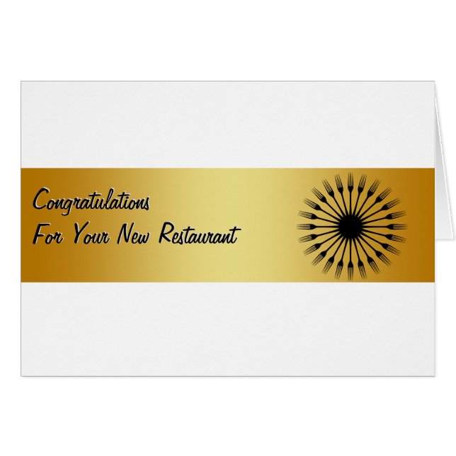 Félicitations Restaurant Nouveau Carte de visite (Devant horizontal)