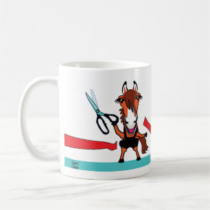 Félicitations ruban découpe de la tasse de café de