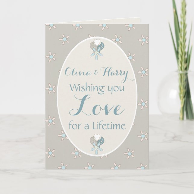 Félicitations shabby chic carte de vœux de mariage (Devant)