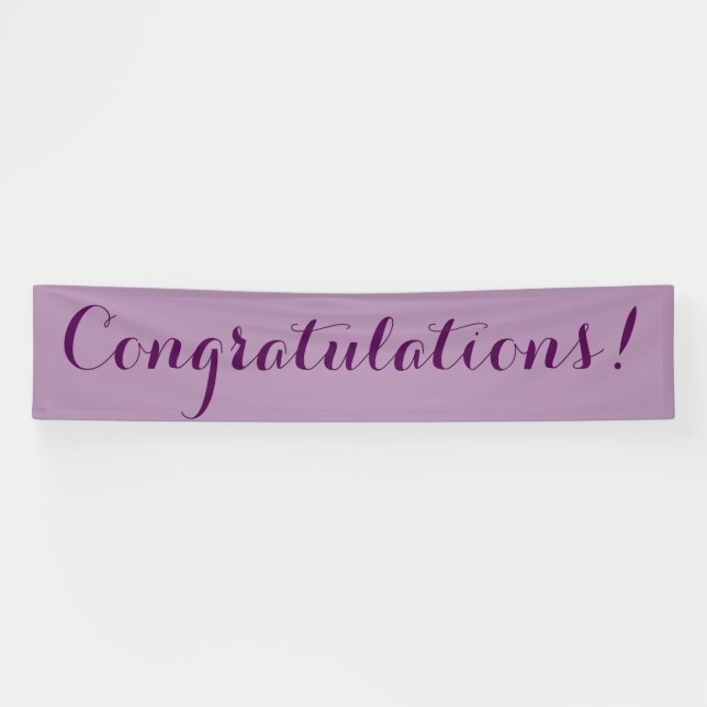 Félicitations simple bannière violet signe (Horizontal)