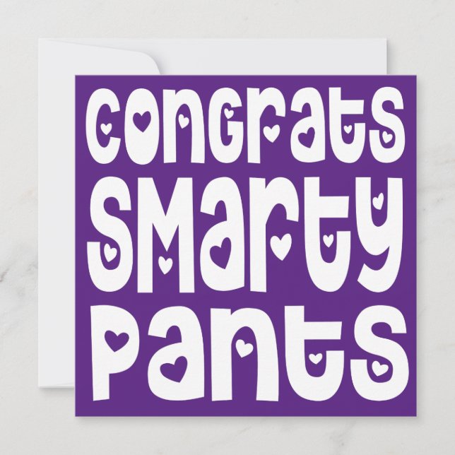 Félicitations Smarty Pantalons Texte Coeurs Exam P (Devant)