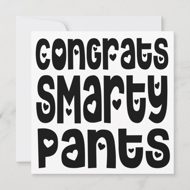 Félicitations Smarty Pantalons Texte Coeurs Grad E (Devant)
