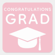 Félicitations Stickers Grad Pink Graduation