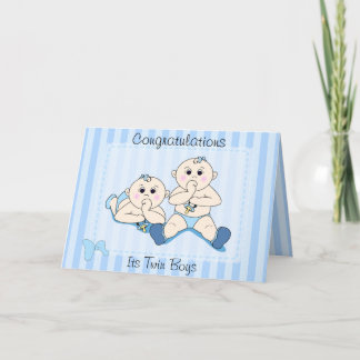 Félicitations - Twin Baby Boys Carte personnalisée