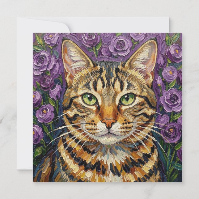 Félin & Floral | Chat Artistique Mignon  (Devant)