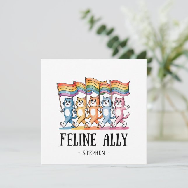 Feline Ally - Rainbow Cat LGBTQ Pride (Debout devant)