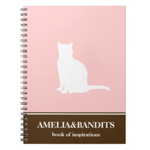 Feline chat animal silhouette rose journal d'inspi
